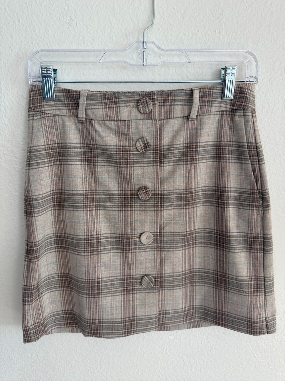 🍂 Plaid Button Front Mini Skirt | Size 2
